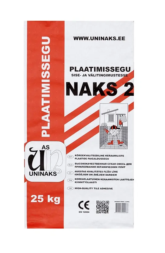 NAKS - 2 Flīžu (keramisko, klinker flīžu un akmens) līmēšanai uz vecajām flīzēm, baseinos, īpaši slapjās telpās, pirtīs un karstās vidēs. 
